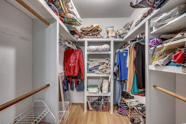 spacious closet with wood finished floors