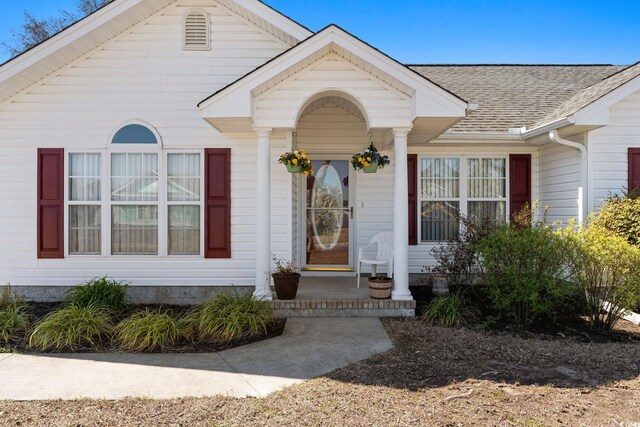 2029 Hawksmoor Dr, Conway, SC 29526 - doorway to property featuring roof with shingles