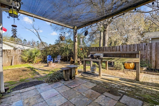 view of patio / terrace featuring a fenced backyard