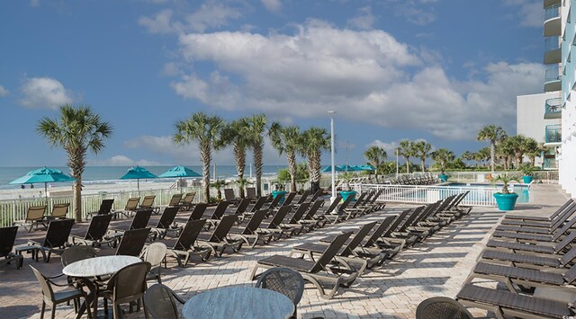 2201 S Ocean Blvd Unit 1707, Myrtle Beach, SC 29577 - community pool featuring a water view and a patio area