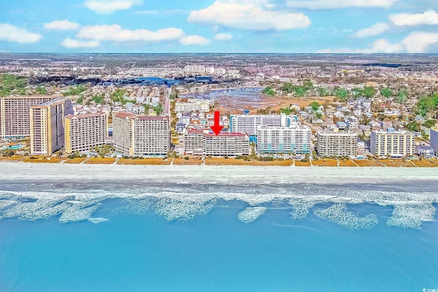 aerial view with a city view