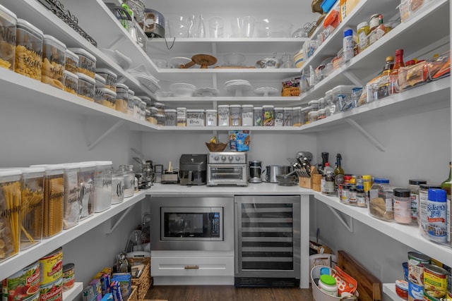 pantry with wine cooler