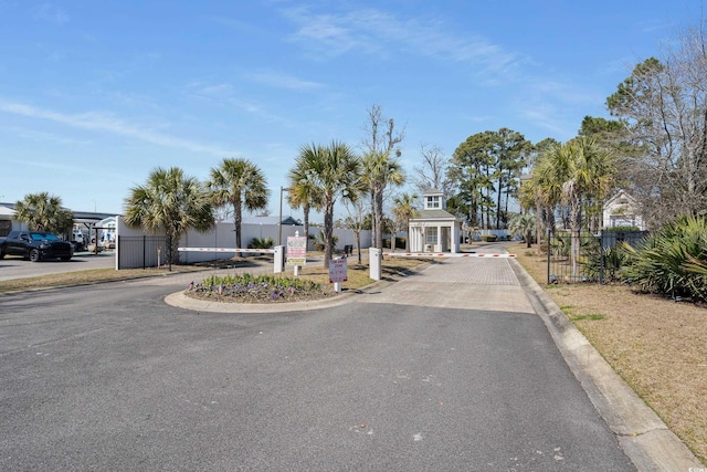 view of road featuring curbs