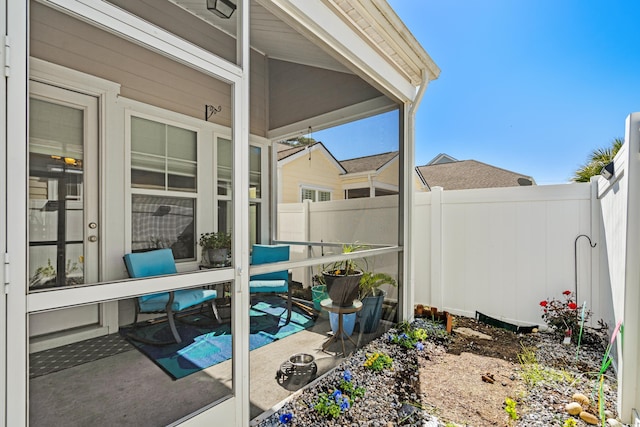 view of patio featuring a fenced backyard