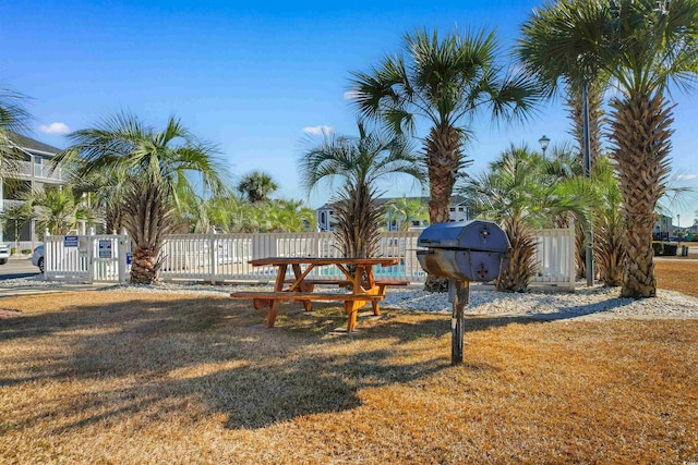 view of yard with a gate and fence