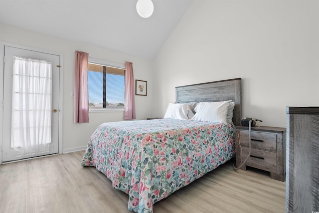 510 Fairwood Lakes Dr Unit 18-P, Myrtle Beach, SC 29588 - bedroom with baseboards, wood finished floors, and vaulted ceiling