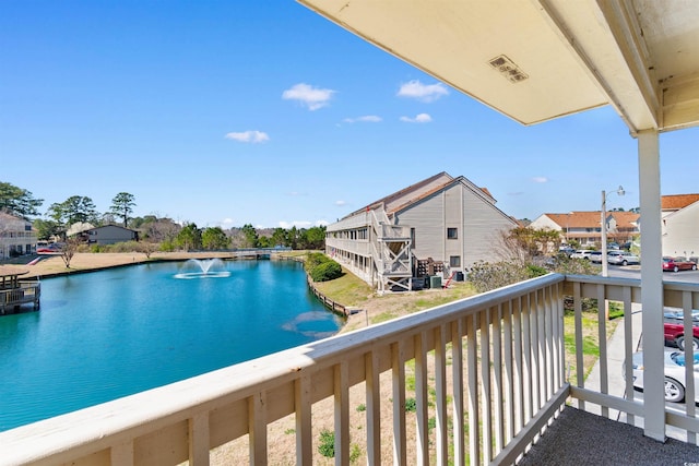 balcony with a water view
