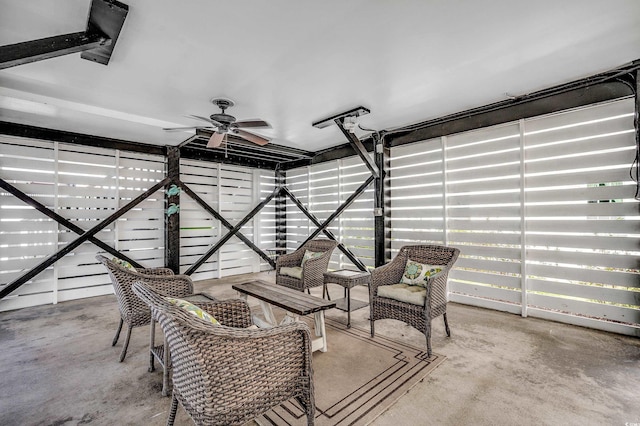 view of patio / terrace featuring a ceiling fan