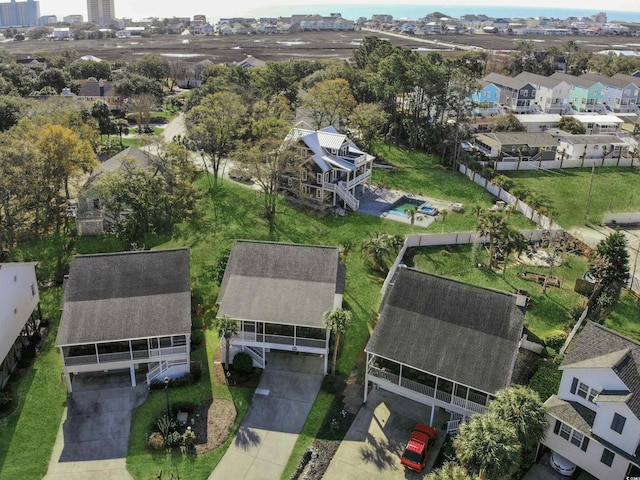 aerial view with a residential view