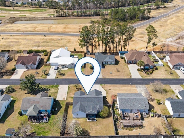 bird's eye view with a residential view