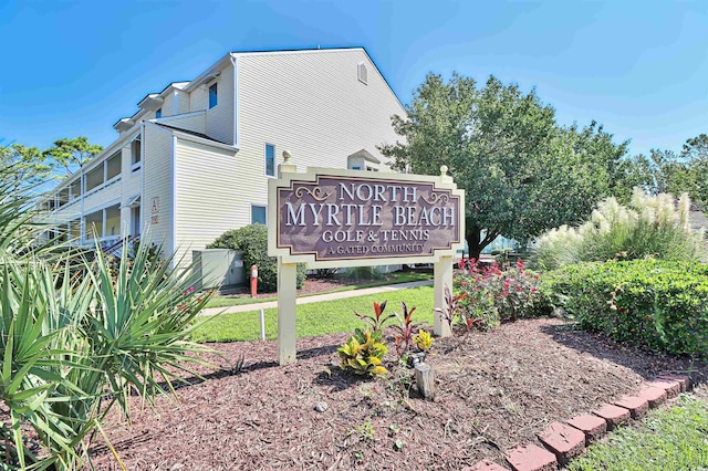 view of community sign