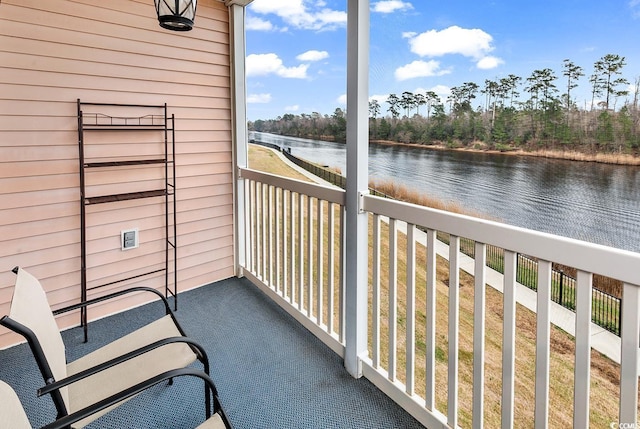 balcony with a water view