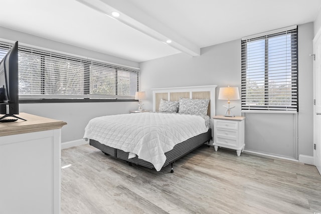601 Mitchell Dr Unit 203, Myrtle Beach, SC 29577 - bedroom with baseboards, light wood-type flooring, and recessed lighting