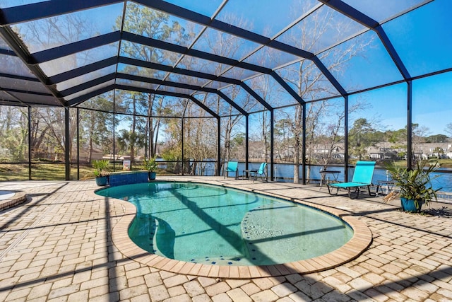 pool featuring a patio and a lanai