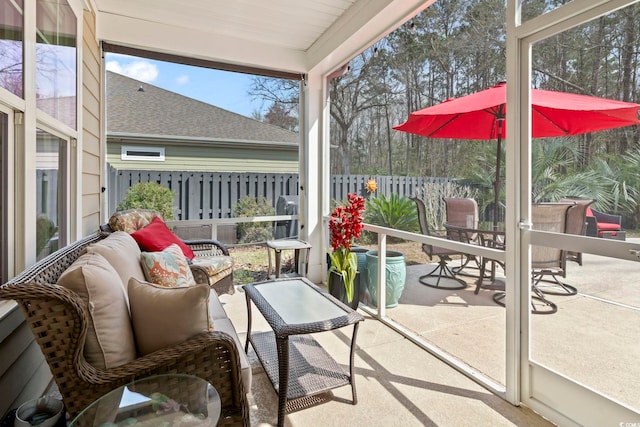 view of sunroom