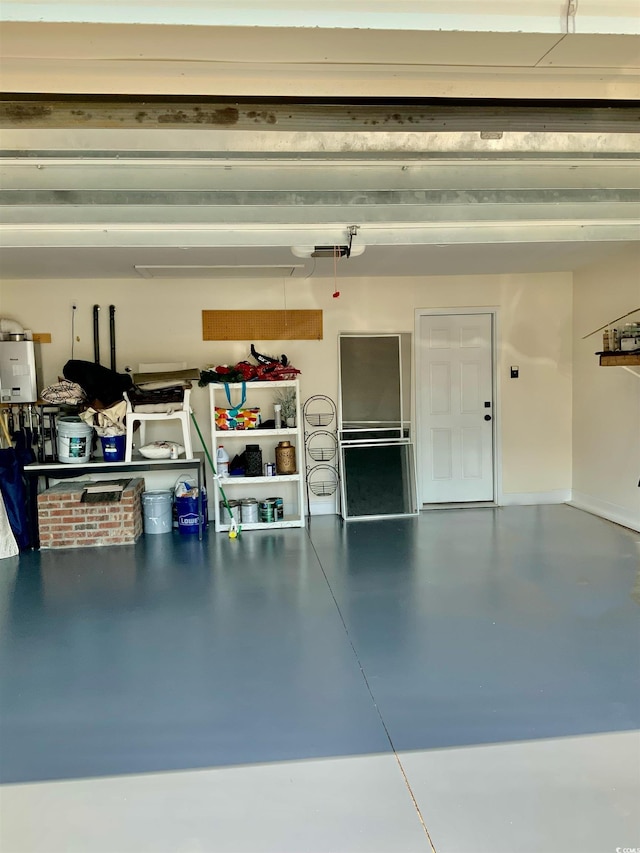 garage with baseboards