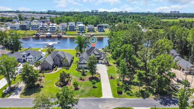 9785 Anchor Dr, Longs, SC 29568 - aerial view of residential area featuring a large body of water