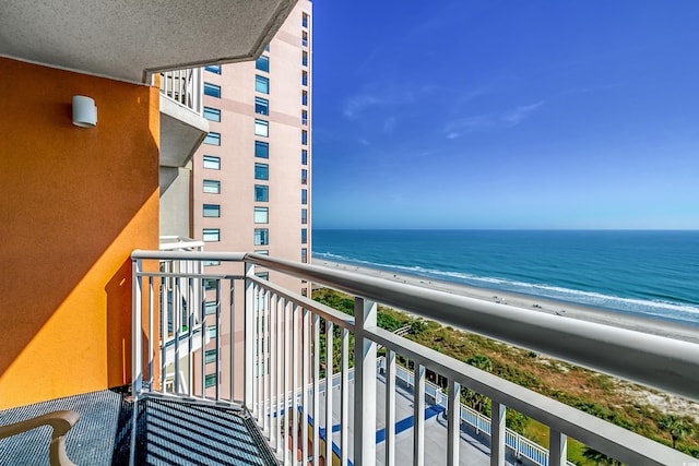 5300 N Ocean Blvd Unit 1003, Myrtle Beach, SC 29577 - balcony with a beach view and a water view