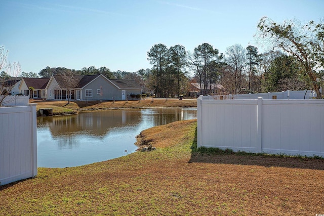 water view with fence