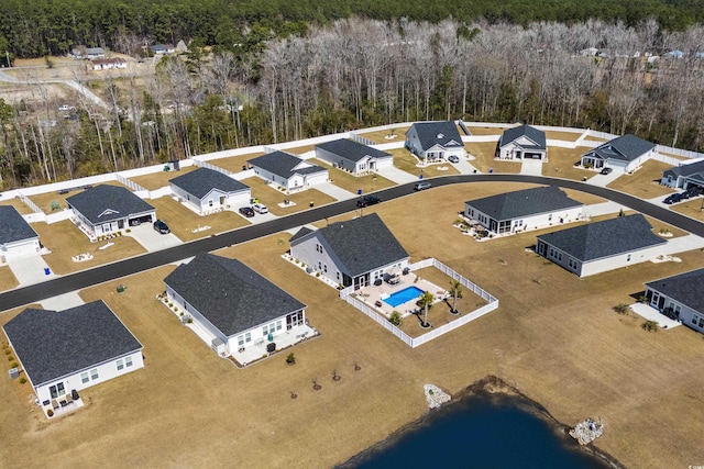 drone / aerial view with a residential view