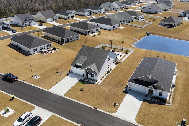 drone / aerial view with a residential view