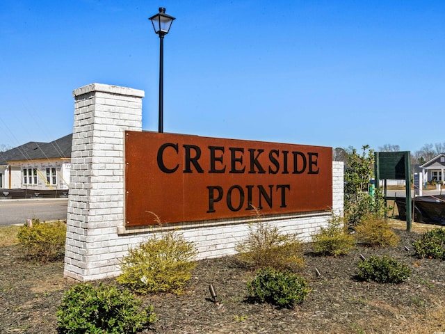 view of community sign