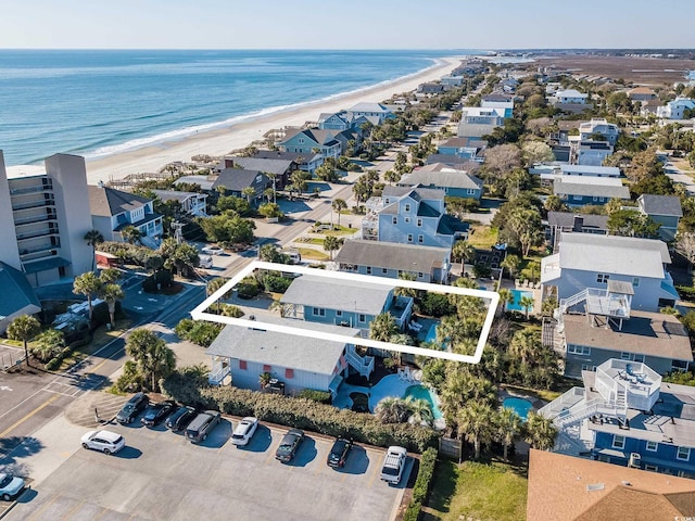 162 Norris Dr, Pawleys Island, SC 29585 - birds eye view of property with a residential view, a beach view, and a water view