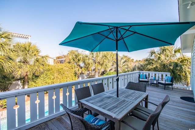 162 Norris Dr, Pawleys Island, SC 29585 - wooden terrace featuring outdoor dining area