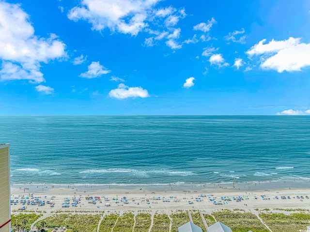 view of water feature with a view of the beach