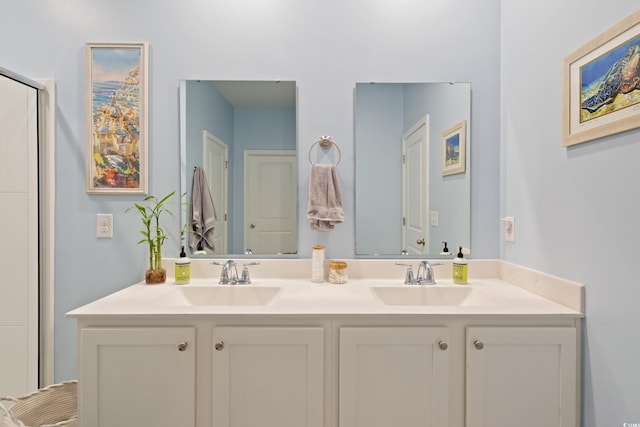 bathroom with double vanity