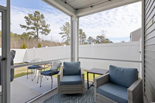 view of patio featuring a fenced backyard