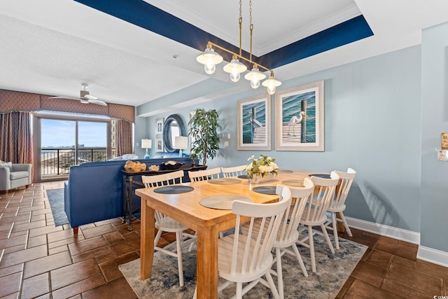 100 N Beach Blvd Unit 1608, North Myrtle Beach, SC 29582 - dining space featuring ceiling fan and ornamental molding