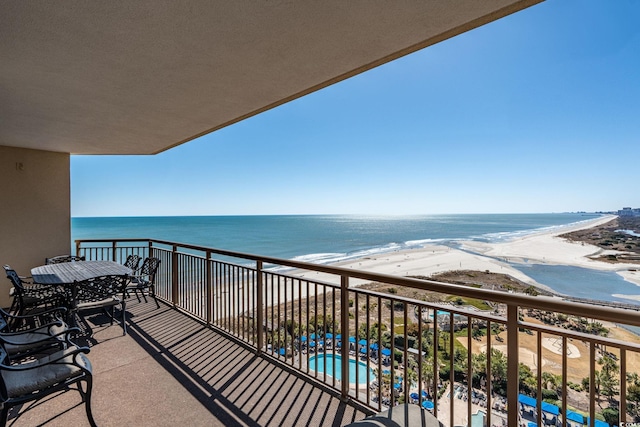 100 N Beach Blvd Unit 1608, North Myrtle Beach, SC 29582 - balcony with view of water and beach and view of pool area