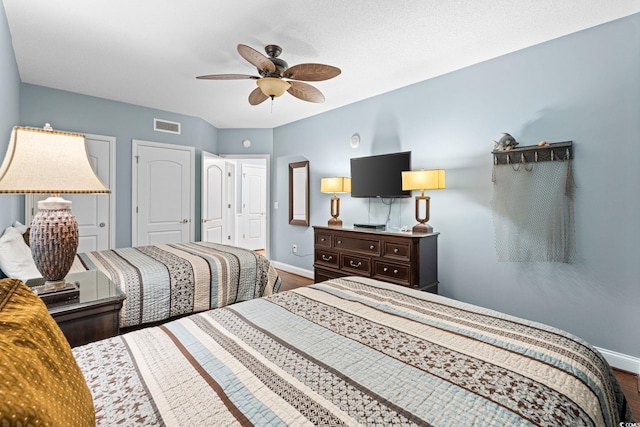 100 N Beach Blvd Unit 1608, North Myrtle Beach, SC 29582 - bedroom with wood finished floors and ceiling fan