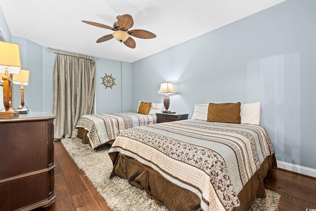 100 N Beach Blvd Unit 1608, North Myrtle Beach, SC 29582 - bedroom with wood-type flooring and ceiling fan
