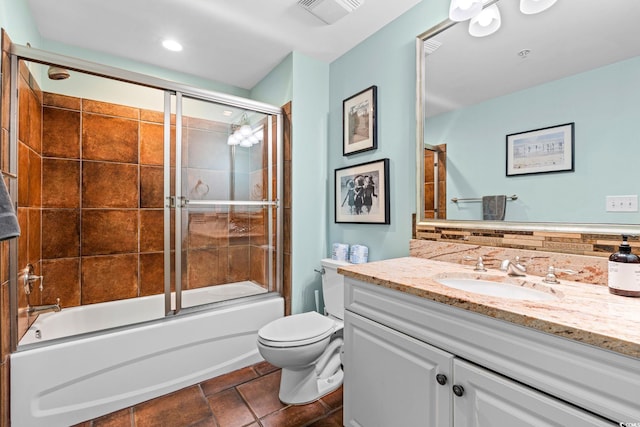 100 N Beach Blvd Unit 1608, North Myrtle Beach, SC 29582 - full bathroom featuring vanity, combined bath / shower with glass door, tile patterned flooring, and recessed lighting