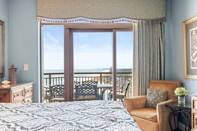 100 N Beach Blvd Unit 1608, North Myrtle Beach, SC 29582 - bedroom featuring a water view and multiple windows