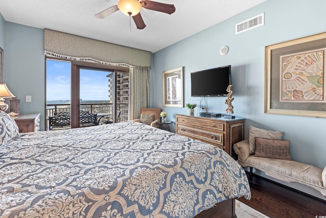 100 N Beach Blvd Unit 1608, North Myrtle Beach, SC 29582 - bedroom with access to outside and ceiling fan