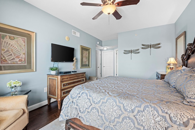 100 N Beach Blvd Unit 1608, North Myrtle Beach, SC 29582 - bedroom with wood finished floors and a ceiling fan