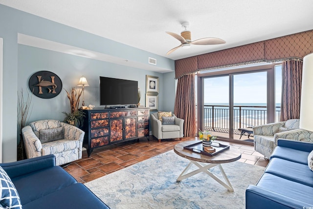 100 N Beach Blvd Unit 1608, North Myrtle Beach, SC 29582 - living area featuring ceiling fan