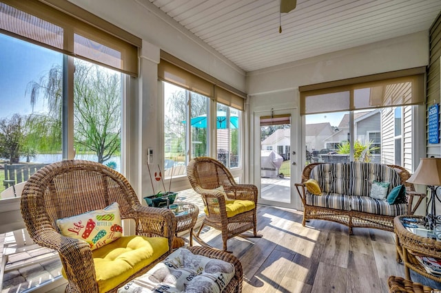 sunroom / solarium with a wealth of natural light