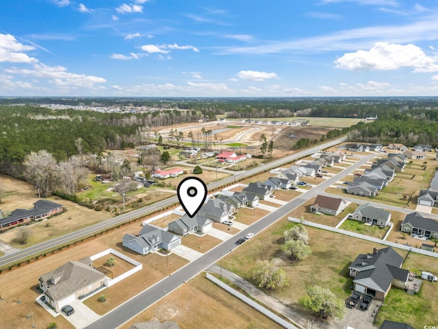 aerial view with a residential view