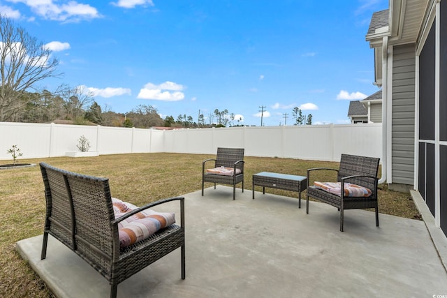 view of patio with a fenced backyard