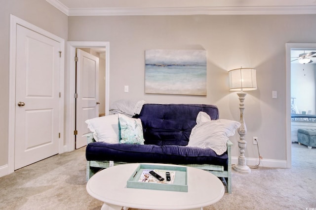 622 Lorenzo Dr Unit 622, North Myrtle Beach, SC 29582 - living area featuring carpet flooring and crown molding