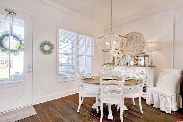 622 Lorenzo Dr Unit 622, North Myrtle Beach, SC 29582 - dining space with a chandelier, ornamental molding, and wood finished floors
