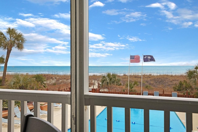 property view of water with a view of the beach