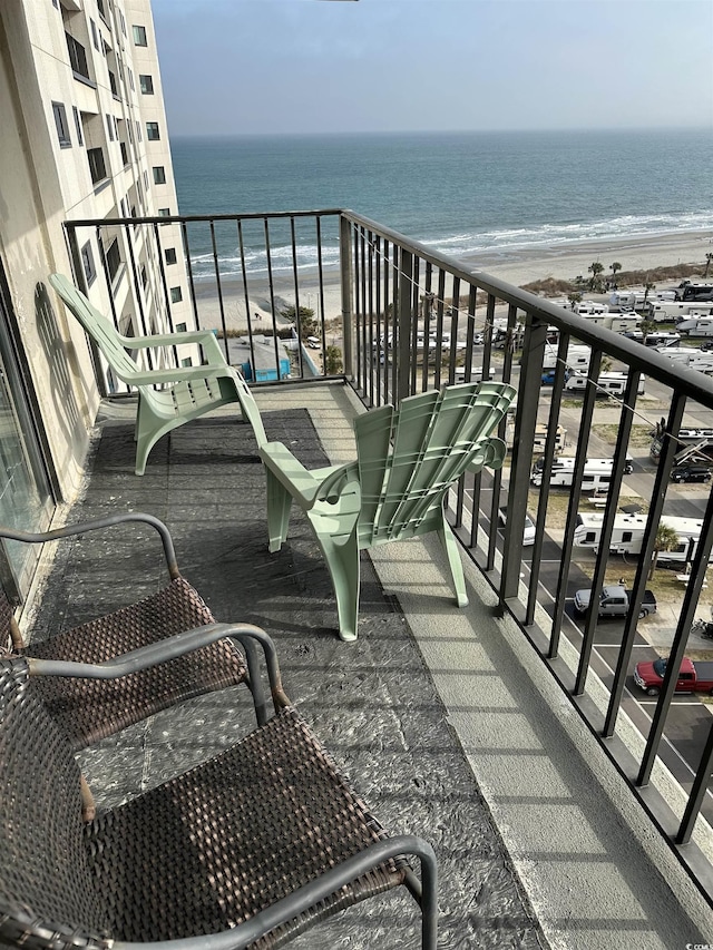 5905 S Kings Hwy Unit 1116, Myrtle Beach, SC 29575 - balcony with a water view and a view of the beach