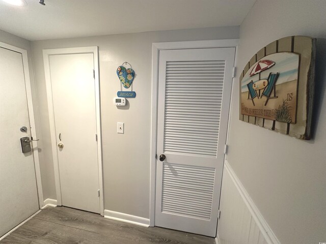 5905 S Kings Hwy Unit 1116, Myrtle Beach, SC 29575 - hall with baseboards and wood finished floors