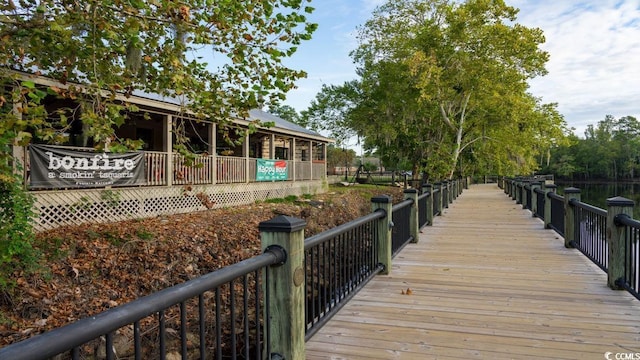 view of dock area