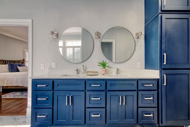 2425 S Bay St, Georgetown, SC 29440 - ensuite bathroom featuring ornamental molding and double vanity